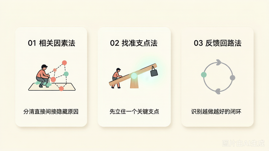 三个上手方法:相关因素法、找准支点法、反馈回路法