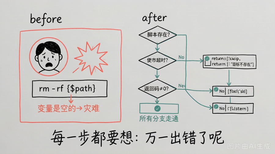 优雅失败对比：空变量坠崖 vs 决策树兜底
