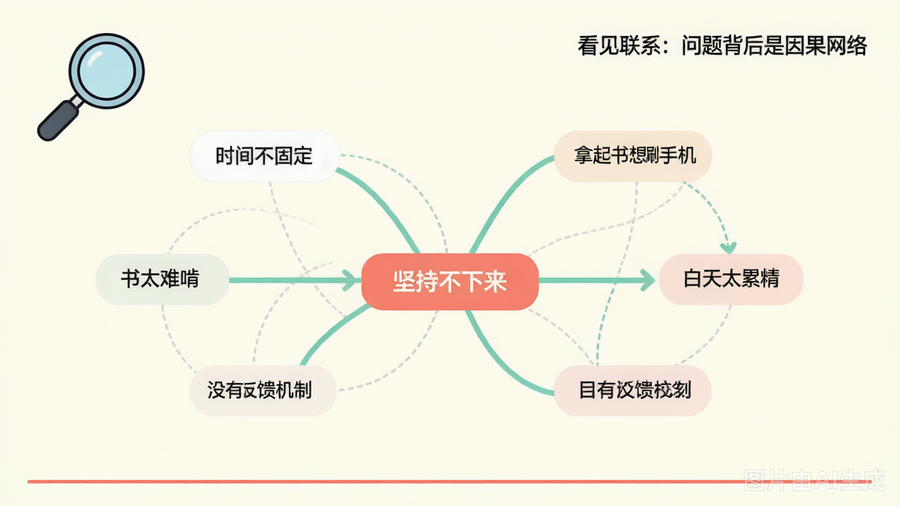 看见联系:坚持不下来的问题背后是一张因果网络