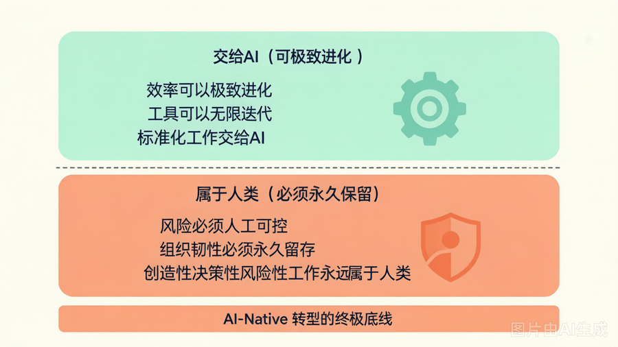 AI-Native转型的终极底线：效率可极致进化，风险必须人工可控