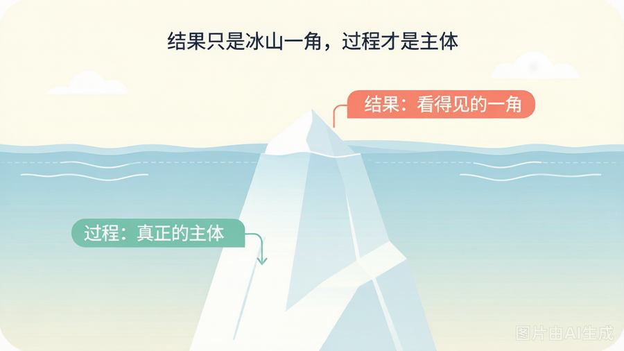 冰山模型:结果只是水面上的尖角,过程才是水面下的主体