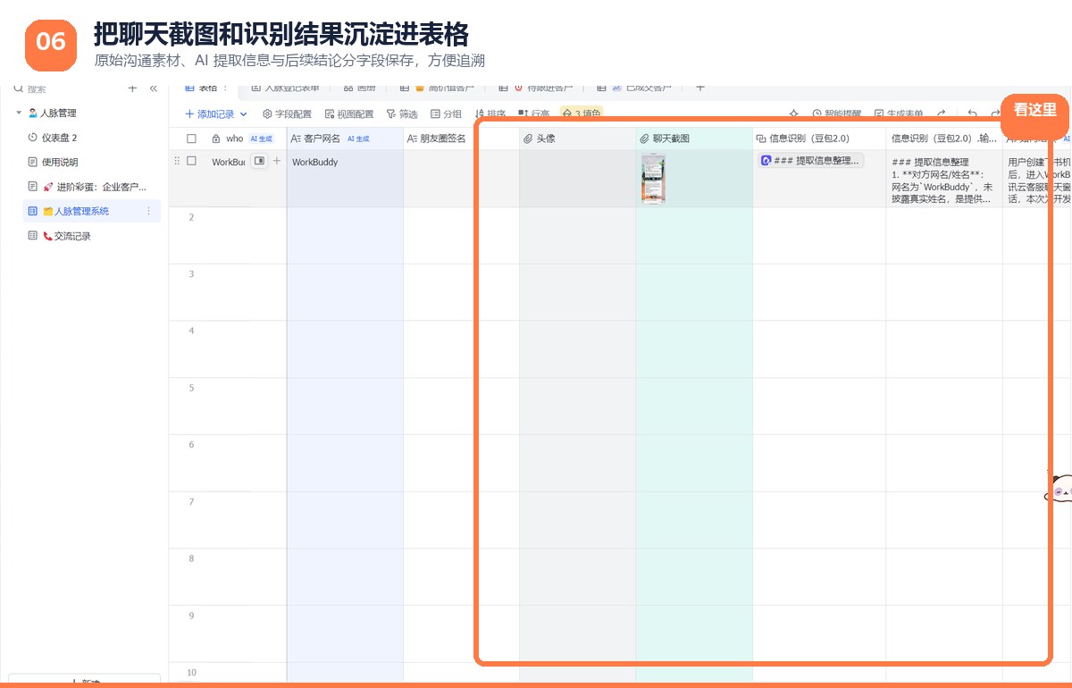 飞书多维表格中的聊天截图和AI识别字段