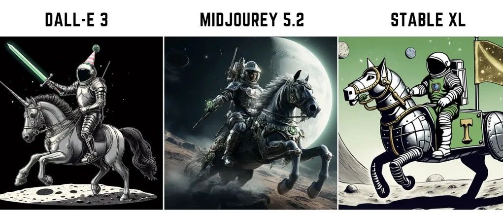 画笔之争！Dall-E 3 vs MidJourney 5.2 vs Stable Diffusion XL：AI绘画三强PK！