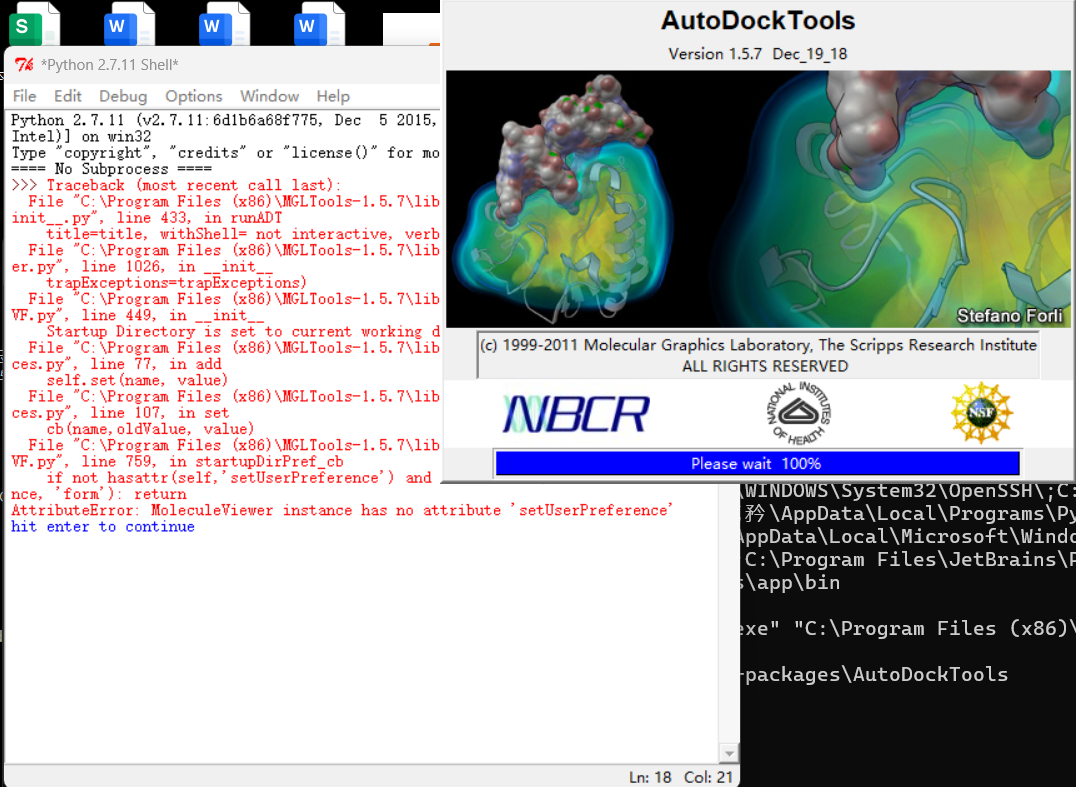 AutoDockTools-1.5.7     使用日志