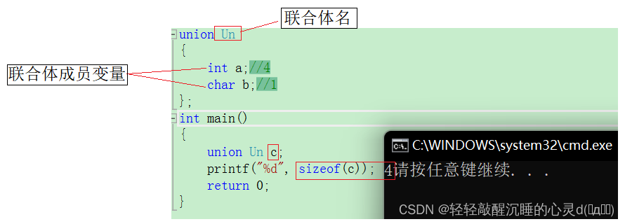 C语言——自定义类型之联合体