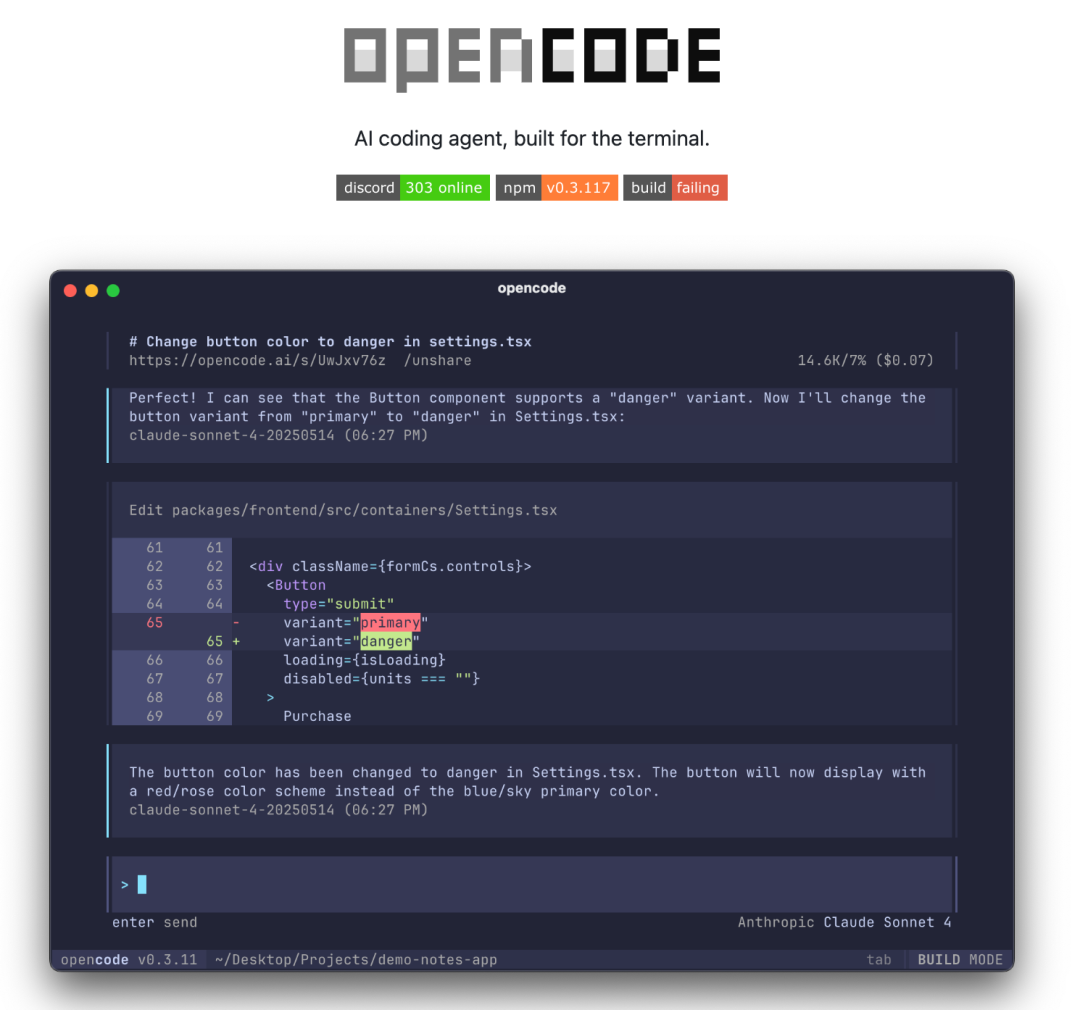 https://github.com/sst/opencode