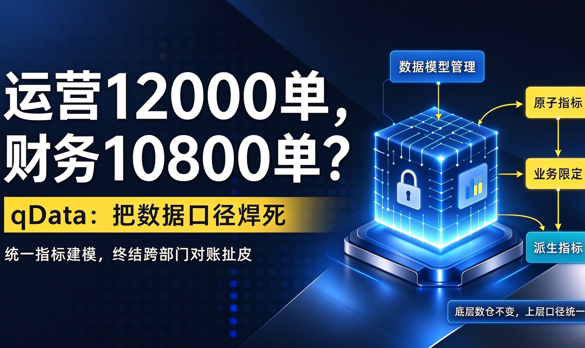 运营12000单，财务10800单？别吵了！qData数据中台开源上场，把“数据口径”焊死