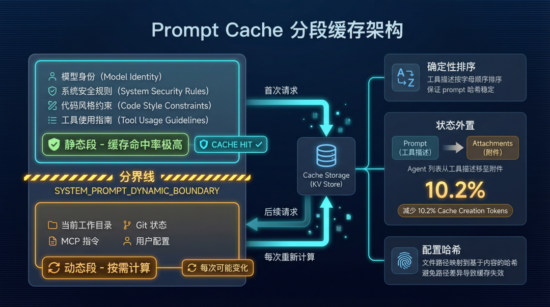 Prompt Cache 分段缓存架构图