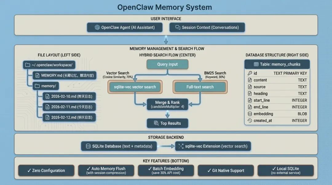OpenClaw Memory 架构图