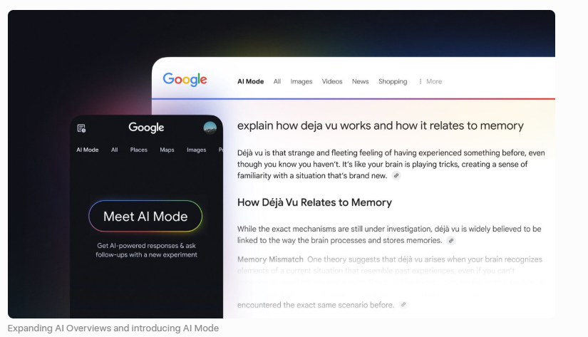 图4：AI Mode 实际回答示例（类似桌面体验）