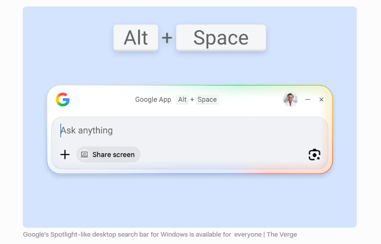 图1：按 Alt + Space 弹出的搜索框，干净又高级