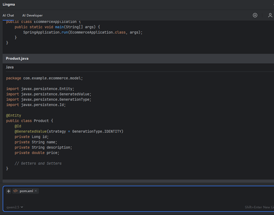 (通义灵码片段式代码)