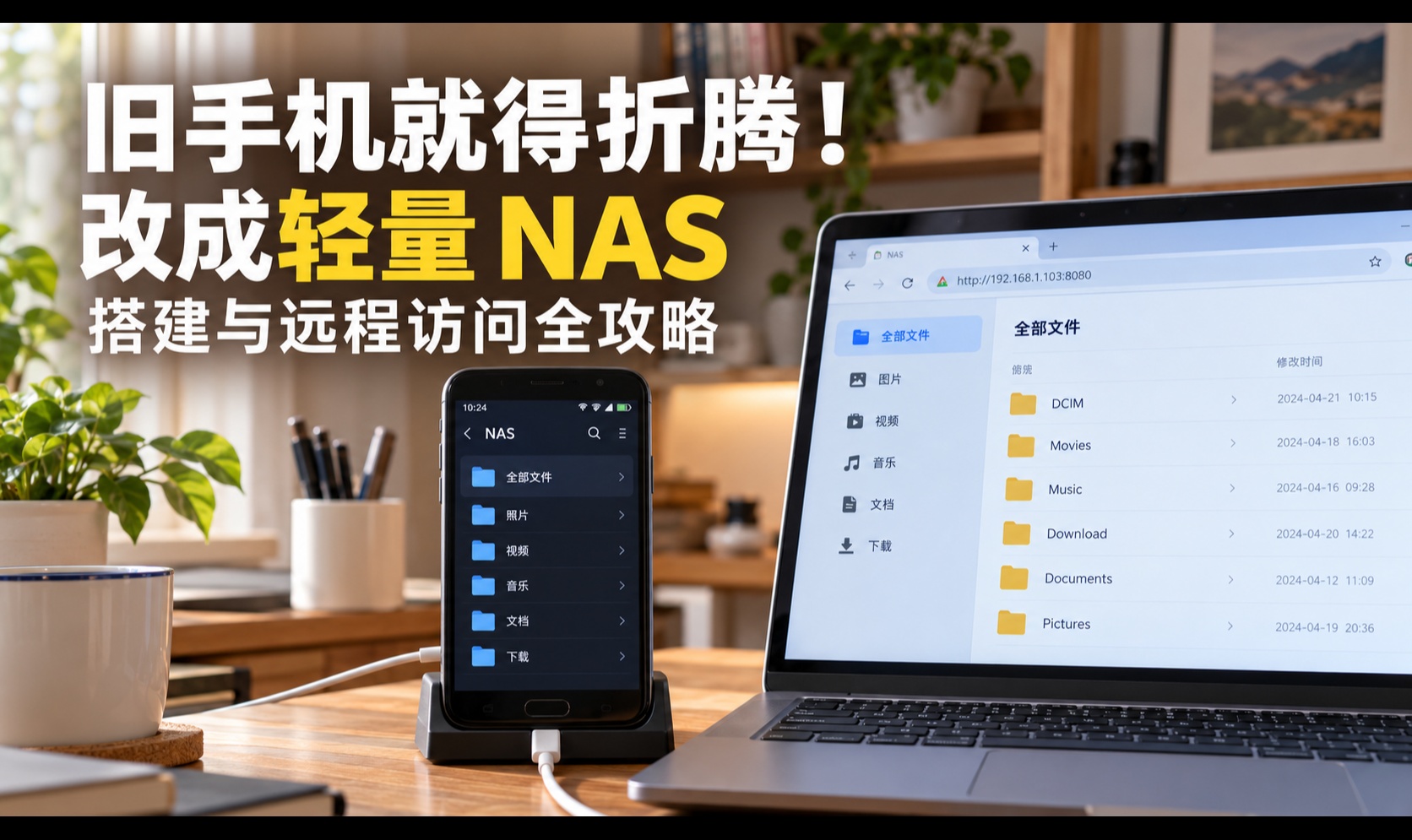 旧手机就得折腾！改成轻量 NAS，搭建与远程访问全攻略!