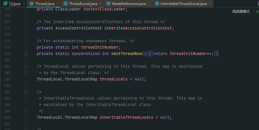 Thread中对ThreadLocalMap的引用