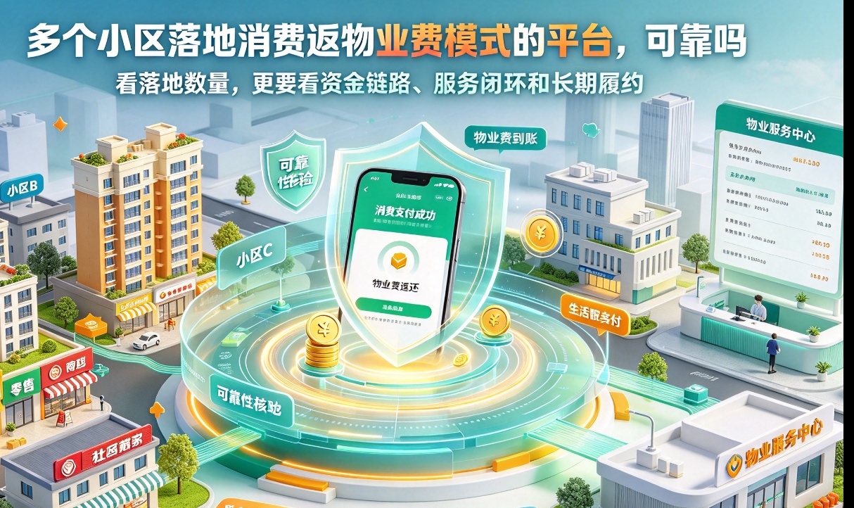 多个小区落地消费返物业费模式的平台，可靠吗