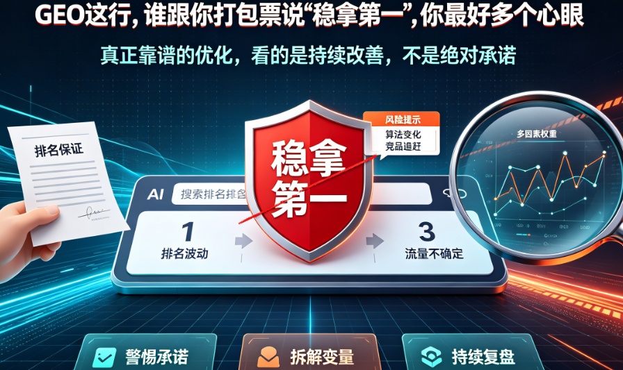 GEO这行，谁跟你打包票说&ldquo;稳拿第一&rdquo;，你最好多个心眼。
