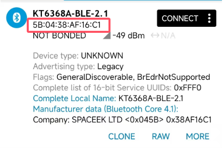 KT6368A蓝牙芯片出厂的mac地址是什么规则？如何设置？批量怎么办