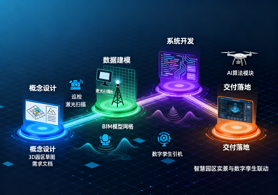 园区数字孪生从设计到交付落地标准化流程：从概念到现实，驱动园区智能化建设