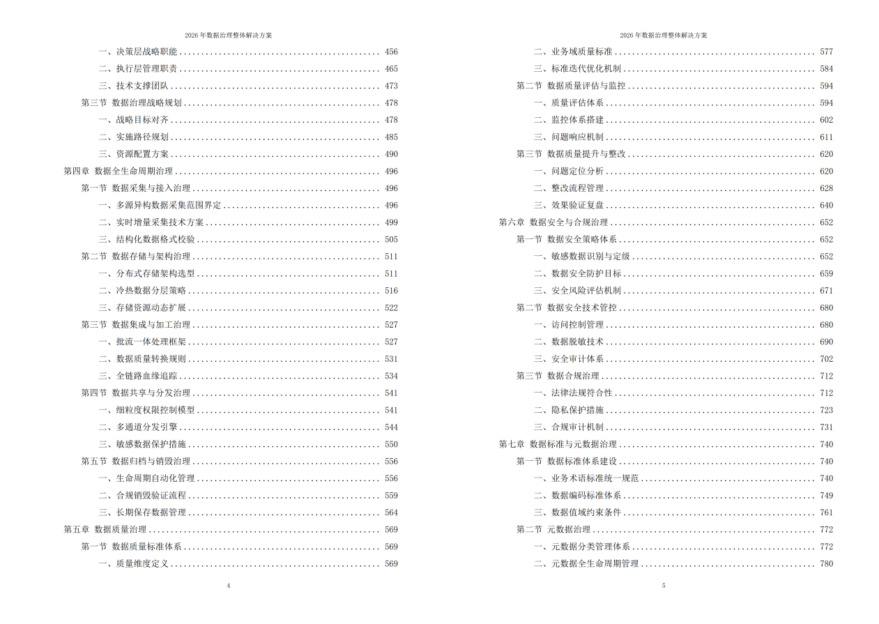 2026年数据治理整体解决方案