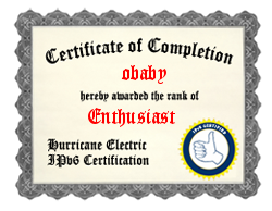 IPv6 Certification Badge for obaby
