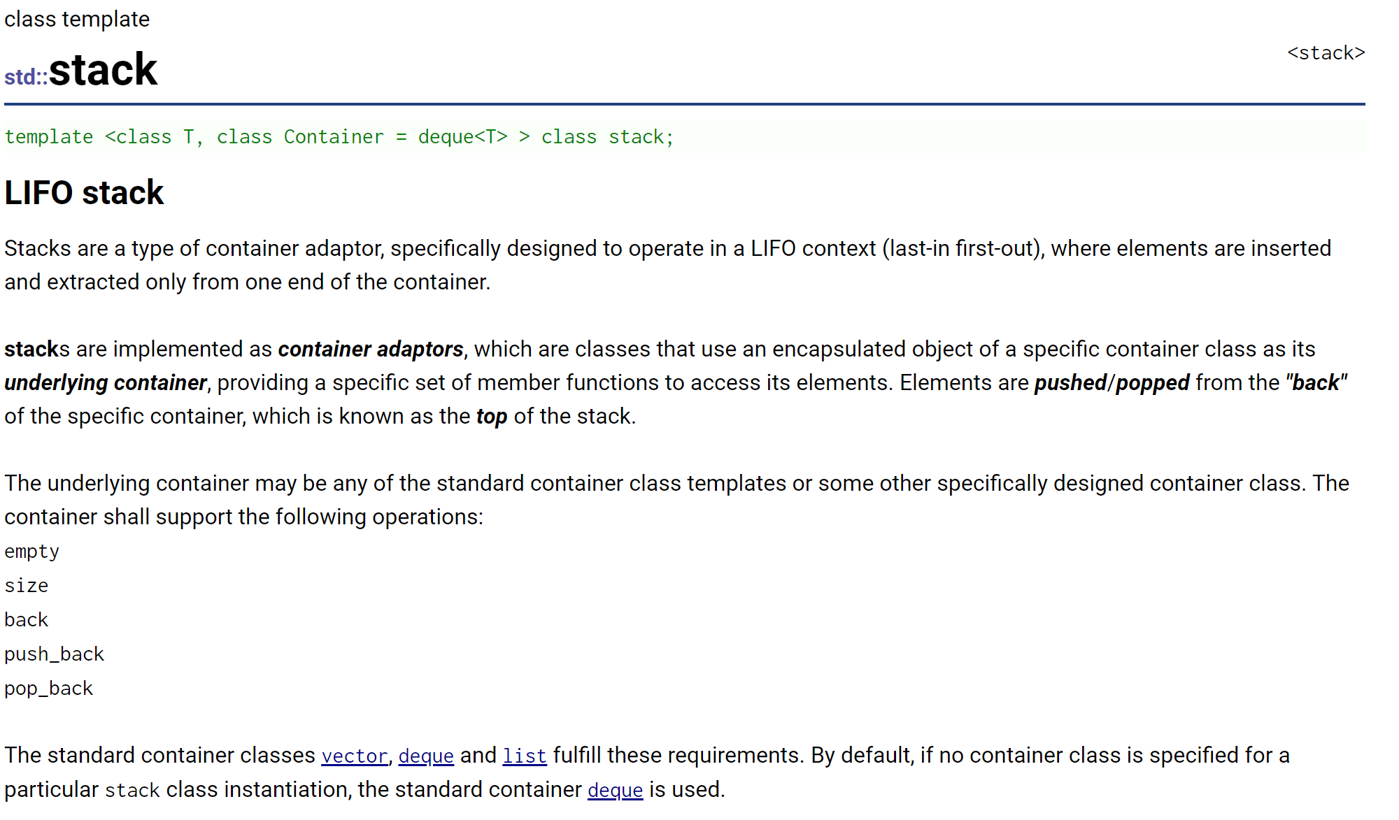 C++初阶：容器适配器介绍、stack和queue常用接口详解及模拟实现