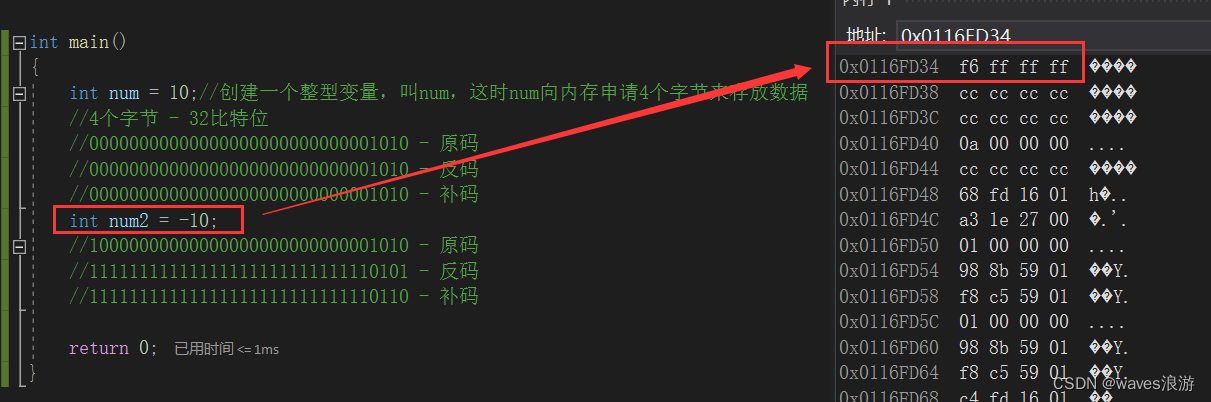 数据在内存中的存储（1）