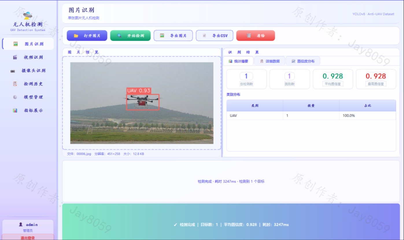 基于YOLOv8的无人机识别与检测系统（含完整源码+数据集）