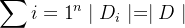 $\sum\limits{i=1}^n\mid D_i\mid=\mid D\mid$