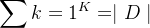 $\sum\limits{k=1}^{K}=\mid{D}\mid$