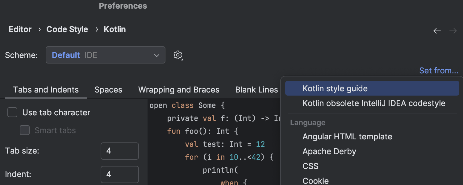 在所有项目中传播官方 Kotlin 代码风格