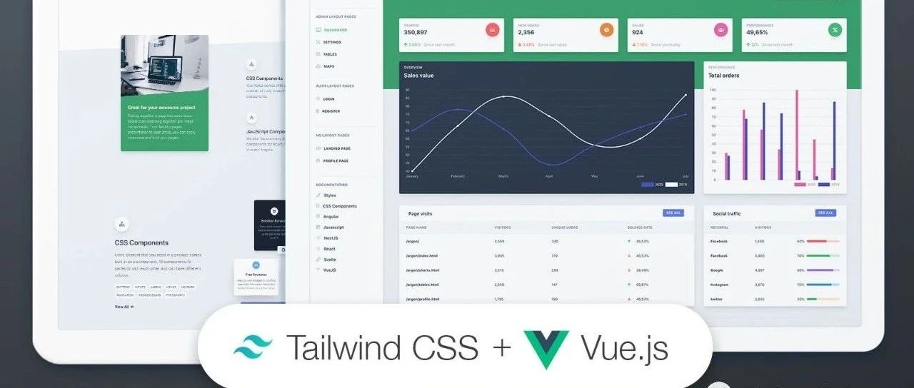 高颜值 tailwindcss 后台模板分享