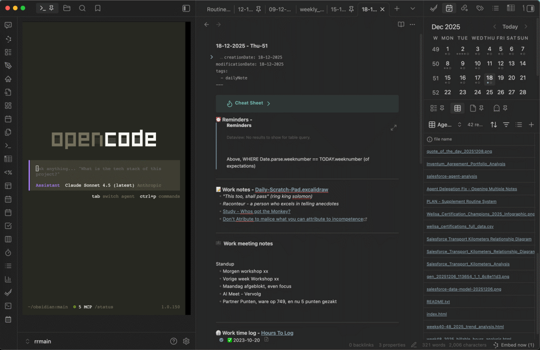 My AI Obsidian workflow with Open Code : r/ObsidianMD