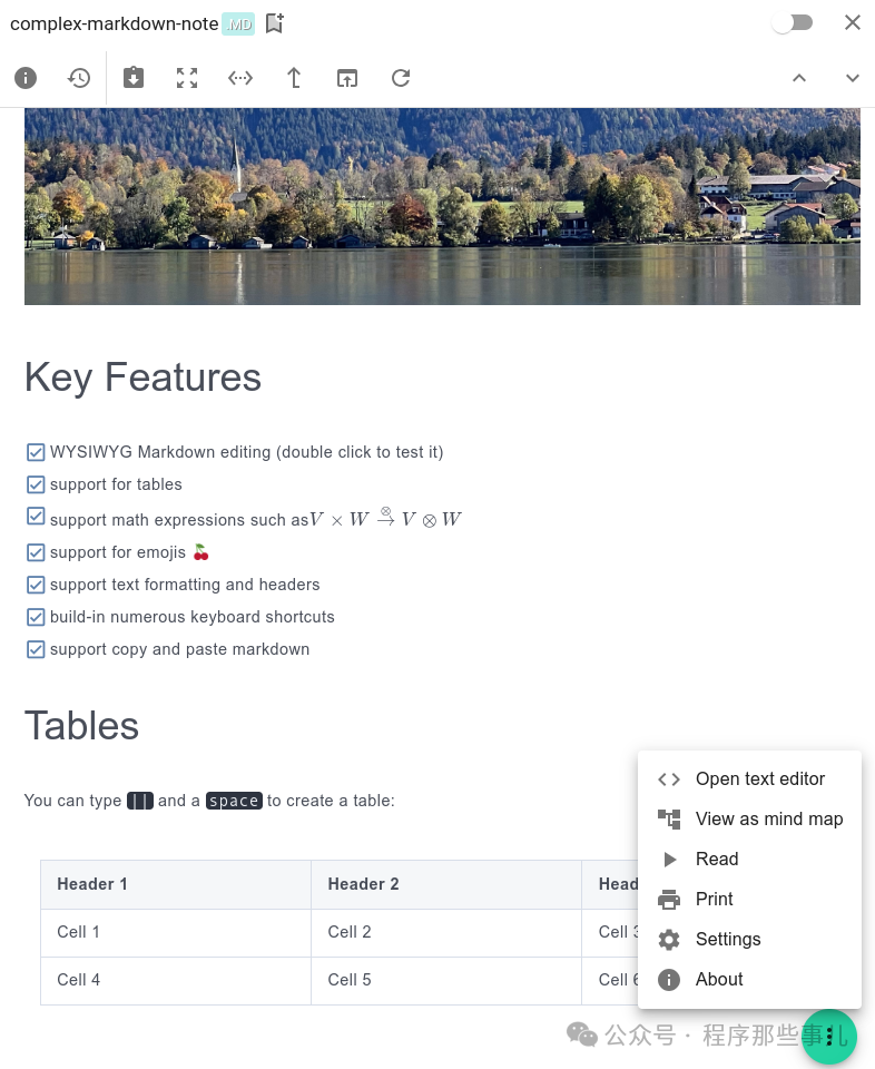 Screenshot of the markdown editor