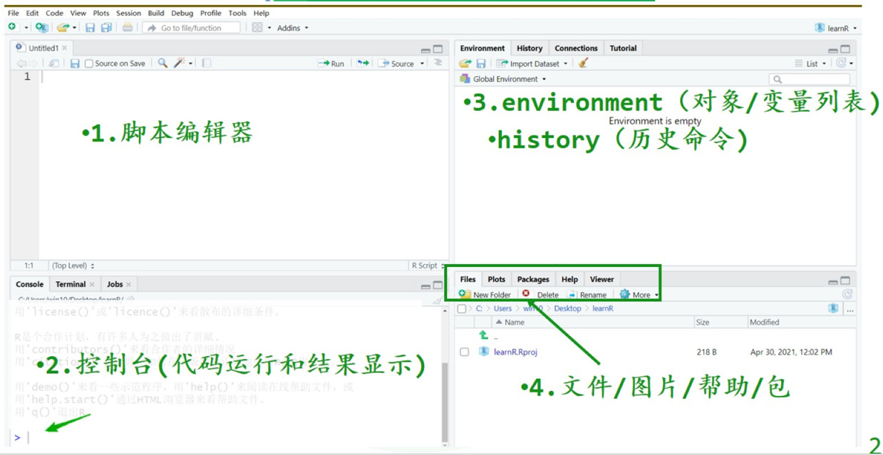 Rstudio页面介绍