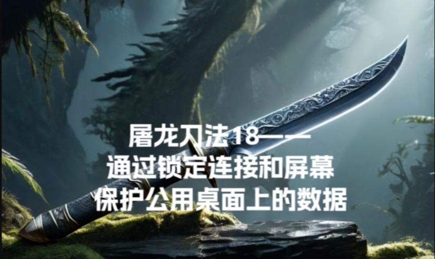屠龙刀法18&mdash;通过锁定连接和屏幕保护公用桌面上的数据