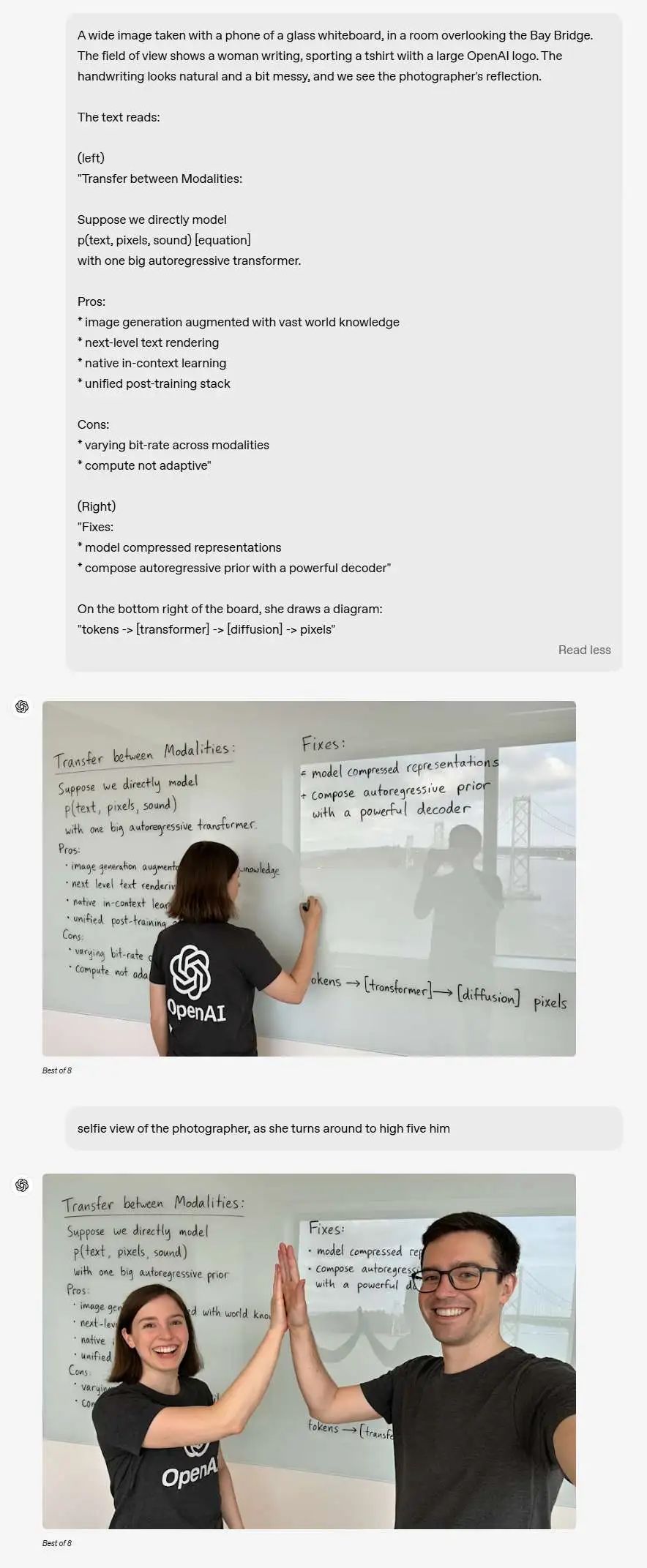 上图⬆️白板上的人物倒影都准确地对应了他们的动作