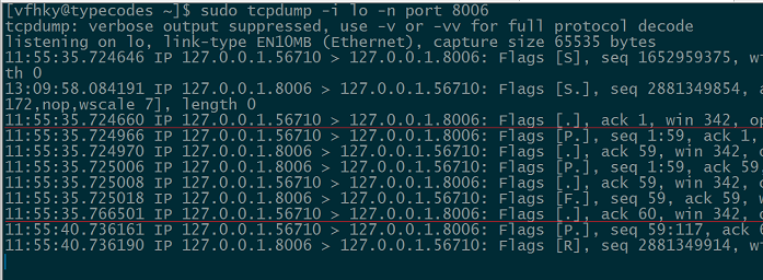 使用tcpdump命令抓取TCP通信包