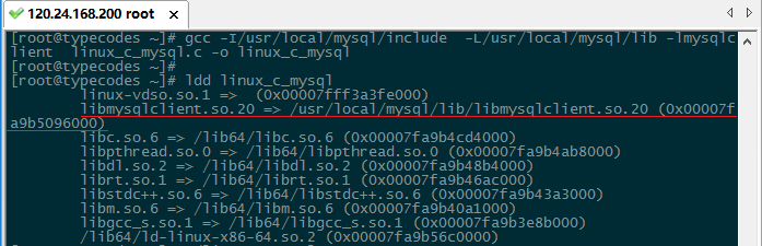 Linux c语言连接MySQL数据库实例