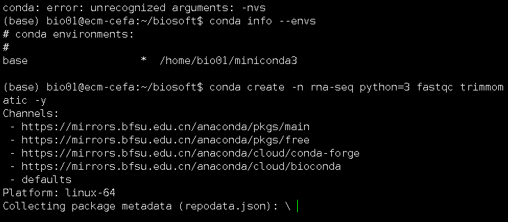 当前只有一个base环境