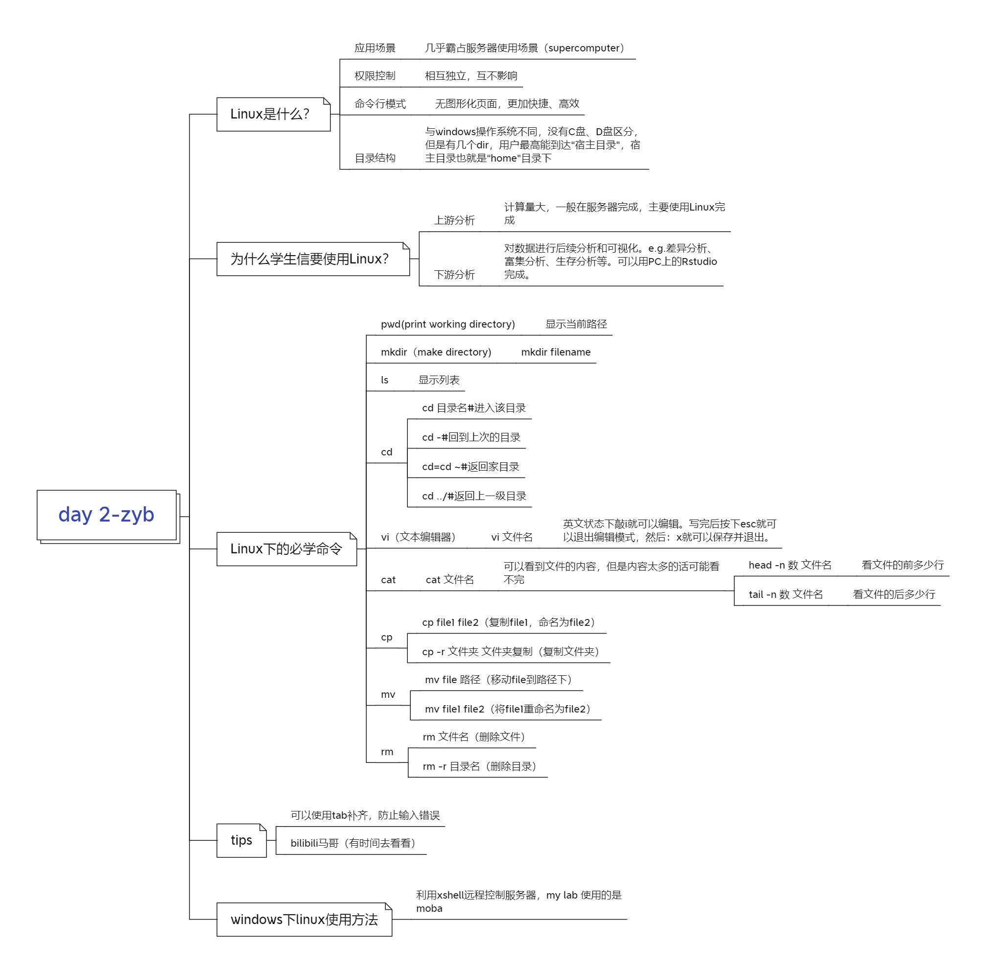 我的第二天的思维导图