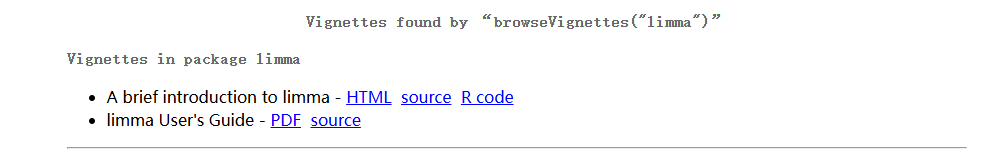browseVignettes("limma")