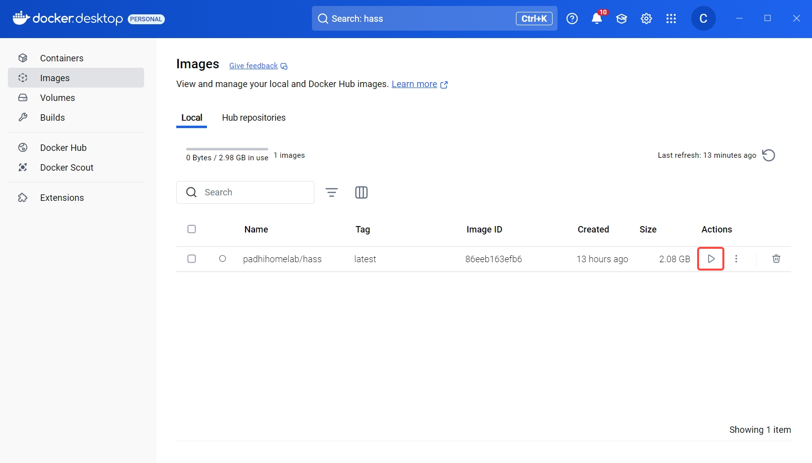 通过镜像创建容器
