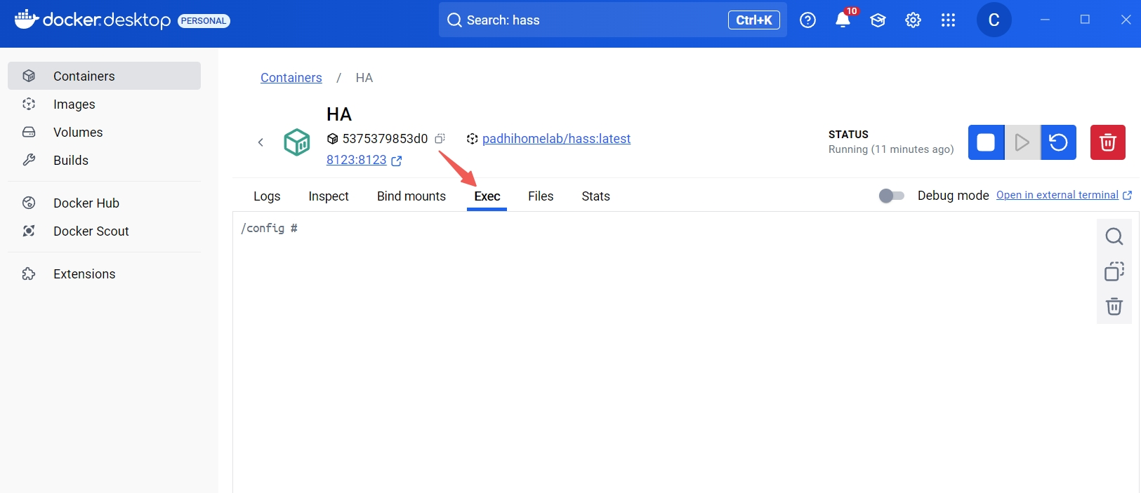 进入容器命令行