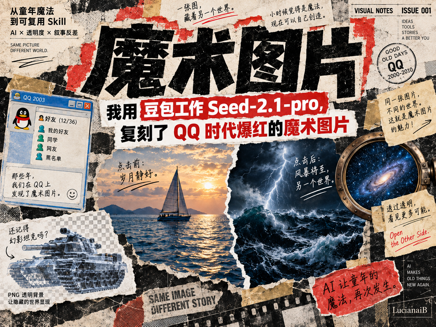 我用豆包工作 Seed-2.1-pro，复刻了 QQ 时代爆红的魔术图片