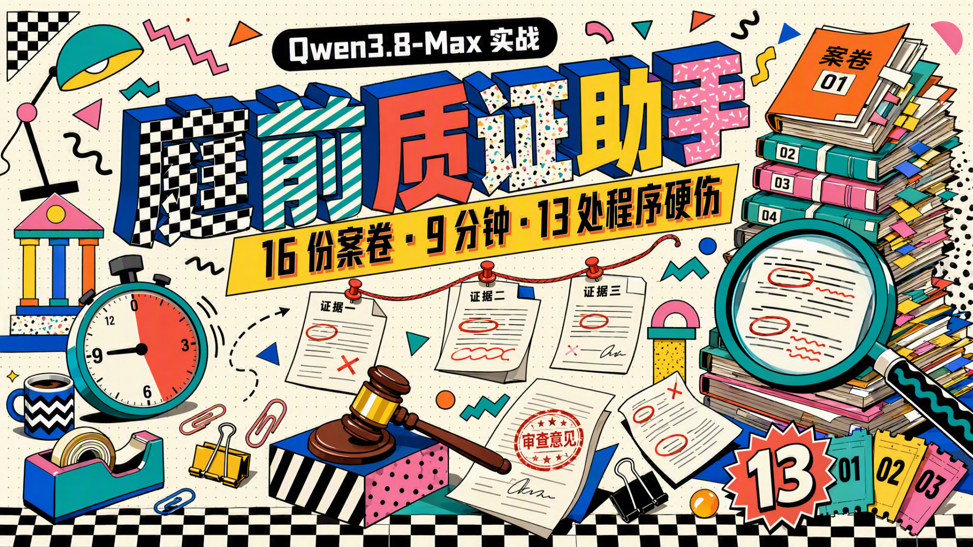 我用 Qwen3.8-Max 搭了一个庭前质证助手，16 份案卷 9 分钟找出 13 处程序硬伤？