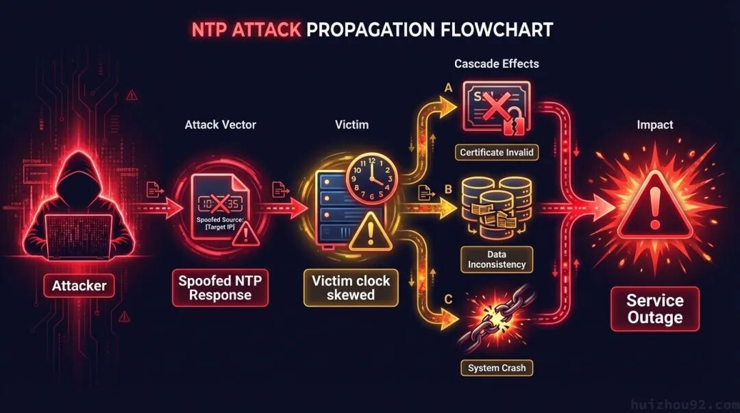 NTP 攻击流程图