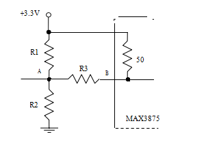 图 2. LVPECL 与 CML 之间的电阻网络 (MAX3875)