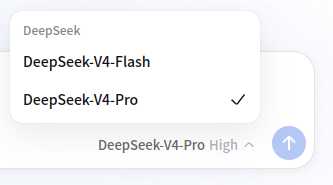 右下角下拉可切换 Flash / Pro,以及思考强度