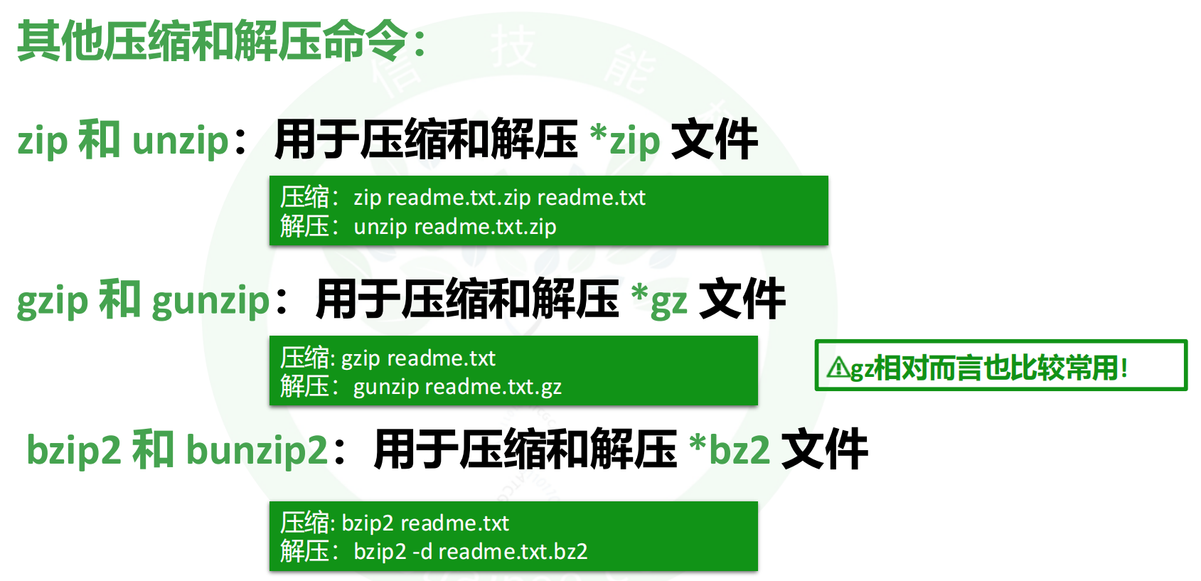 其它压缩和解压命令