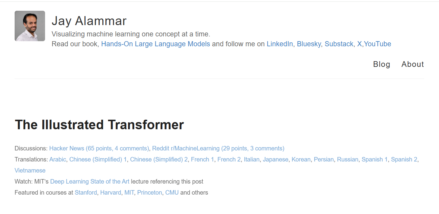链接：https://jalammar.github.io/illustrated-transformer/